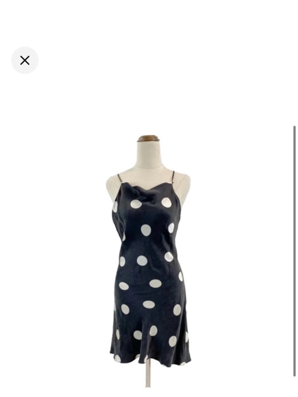 bec + bridge Black and White Polka Dot Silk Slip Dress